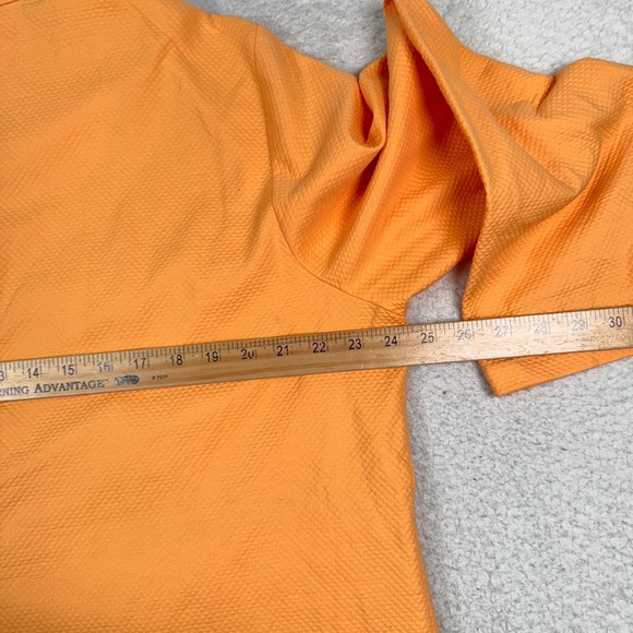 Eileen Fisher Funnel Neck Jacket Womens 1X Pique‎ Diamond Full Zip Orange - Picture 7 of 13